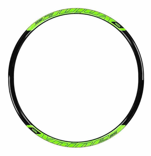 Roda 29 Vzan Vnine 36f Preto E Verde Com Cubo Rolamento Pneu