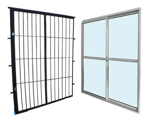 Puerta Reja 16mm + Ventana S25 150x200
