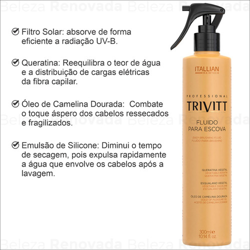 Fluido para Escova Com Proteção Térmica Trivitt 300ml