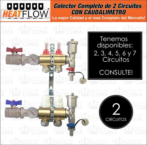 Colector Heat Flow 2 Vías Super Completo-caudal Y Termometro