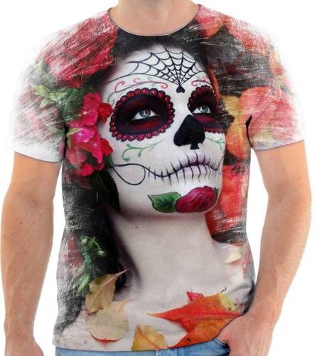 Camiseta Camisa Caveira Mexicana Florida Mulher Skull 50
