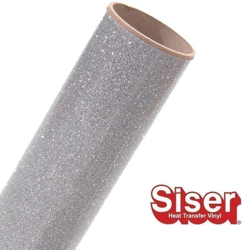 Imagen 1 de 10 de Vinilo Textil Termotransferible Plateado Glitter Siser 