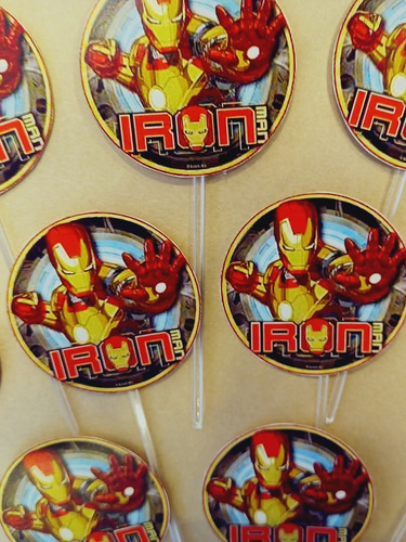 Toppers Para Cupcakes Ironman Personalizado X 10