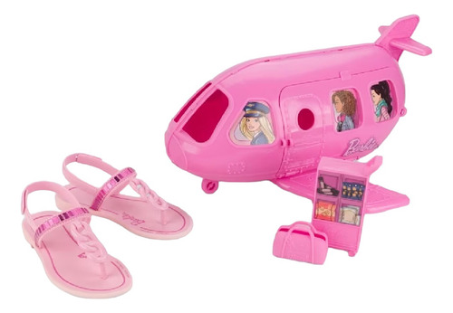 Sandália Barbie Flight Com Avião 22936 Rosa