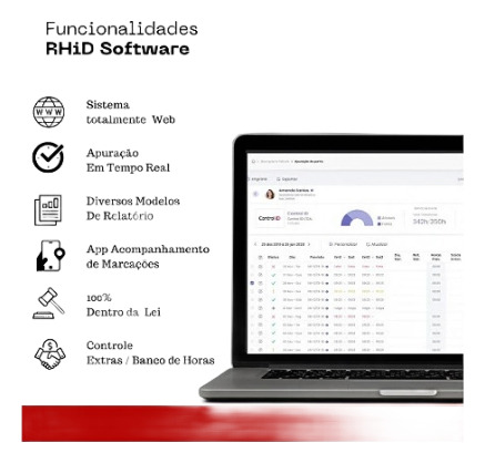 Software Control Id Rhid 10 Funcionários Digital 1 Mês