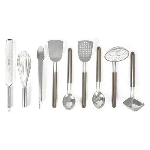 9-piece Stainless Steel Prep & Serve Kitchen Gadget And...