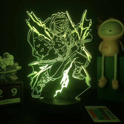 W Lámpara De Escritorio Led Demon Slayer 3d Con Luz