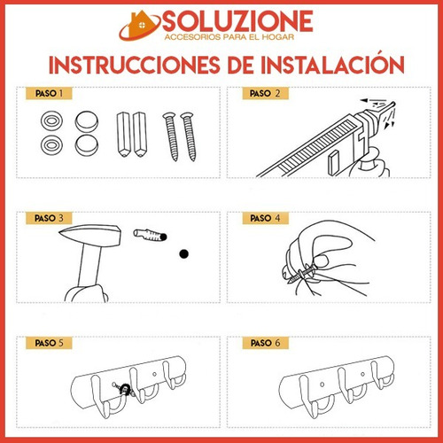 Perchero Triple De Acero Inoxidable Con 2 Ganchos Pared