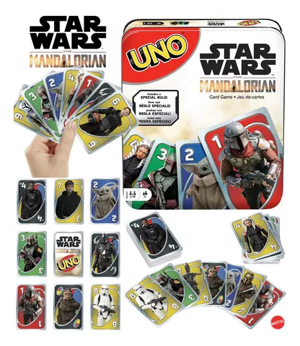 UNO Jogo de cartas Mandalorian, Multicolor, HJR23 