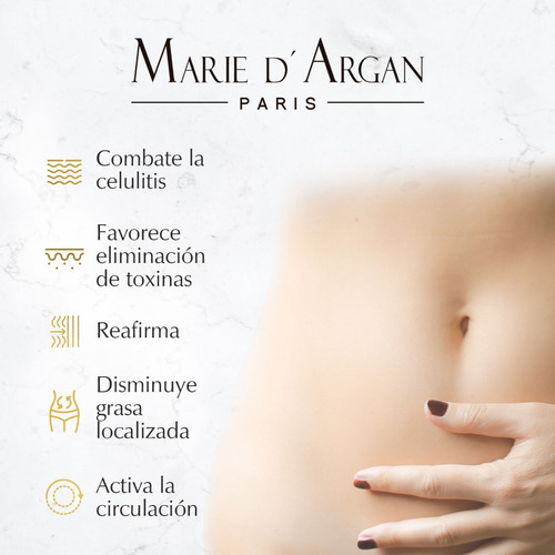 Imagen 2 de 5 de Crema Reductiva Marie D'argan, Elimina Grasa Y Celulitis