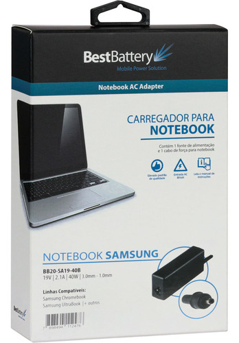 Fonte Carregador Notebook Samsung Essentials E30 - 40w