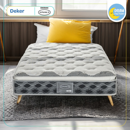 Imagen 2 de 9 de Colchón Individual América Deker Pillow Top Ortopédico 30 Cm