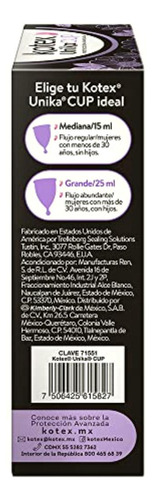 Kotex Unika, Copa Menstrual Con Estuche, Tamaño Grande 25