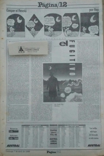 Diario Página 12 7/4/1996 Bonasso Galeano Motín Sierra Chica (Usado)