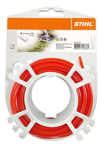 Tanza Roja 2.7mm Stihl Rollo X 9 Metros Original