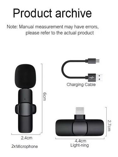 Imagen 5 de 6 de Micrófono Lavalier Solapa Inalámbrico Lightning K9