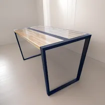 Comprar Mesa Comedor Hierro Y Madera Finger Joint, Abaldi Aberturas