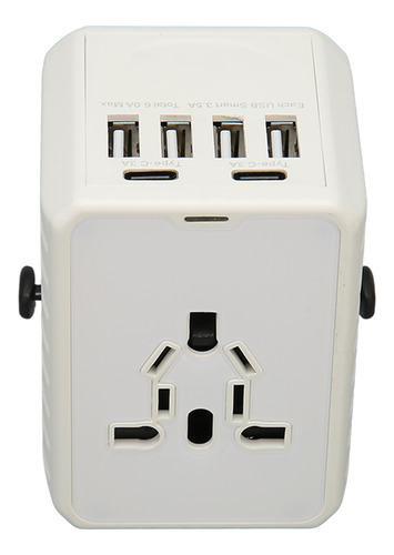 Adaptador De Viaje Universal 8a, Universal, 2 Puertos Usb C,