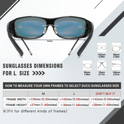 Duco Gafas Envolventes Fitover Gafas Polarizadas Sobre Gafas