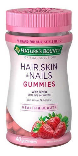 Natures Bounty Hair Skin Nails Gummies Suplemento X40