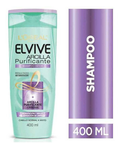 Loreal Elvive Shampoo Arcilla Purificante 400ml