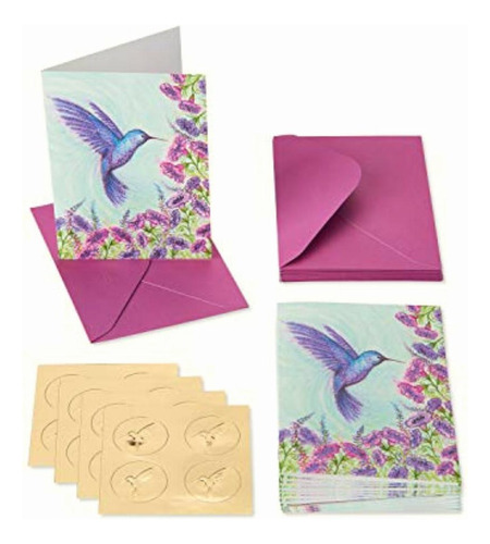 Papyrus Tarjetas En Blanco Con Sobres, Diseñadas Por Bella Color Colibrí Morado
