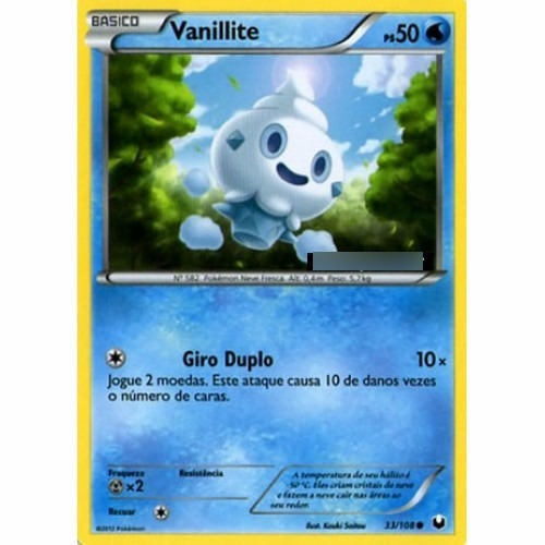 Vanillite - Pokémon Água Comum - 33/108 - Pokemon Card Game