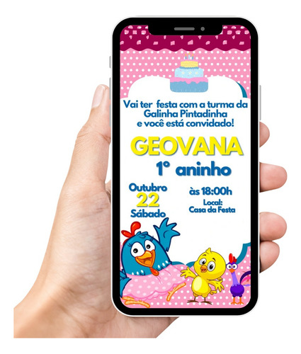 Convite Digital Galinha Pintadinha Variação 1