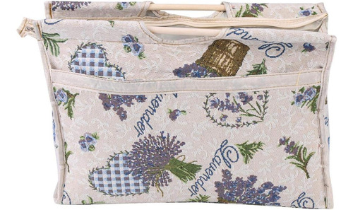 Bolsa De Tejer Mango De Madera Organizador De Hilo De Almace