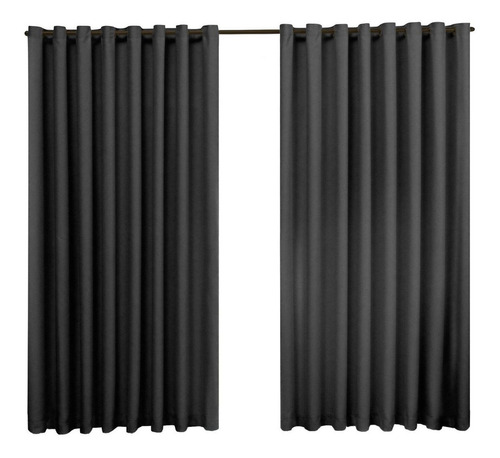 Cortina Para Sala Blackout Tecido 3,00m X 2,20m Moderna Cor Preto