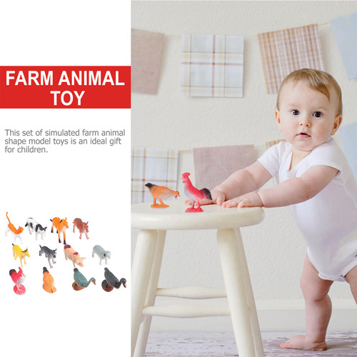 12 Peças De Brinquedo De Plástico Com Figuras De Animais De