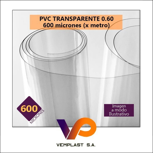 Imagen 2 de 5 de Pvc Cristal Transparente 0.60 (600 Micrones) X Metro