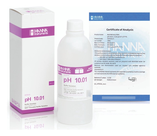 Solucion Buffer De Ph 10.01 Hanna Hi7010l