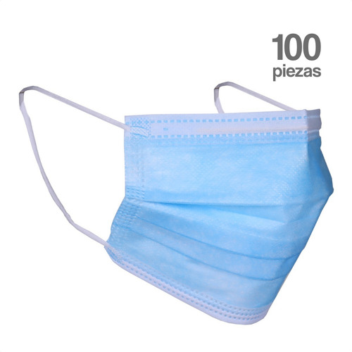 Cubrebocas Tricapa Termosellado Mascarilla Plisado 100 Pzs