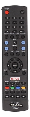 Control Remoto Smart Tv Sharp Repuesto Compatible /e
