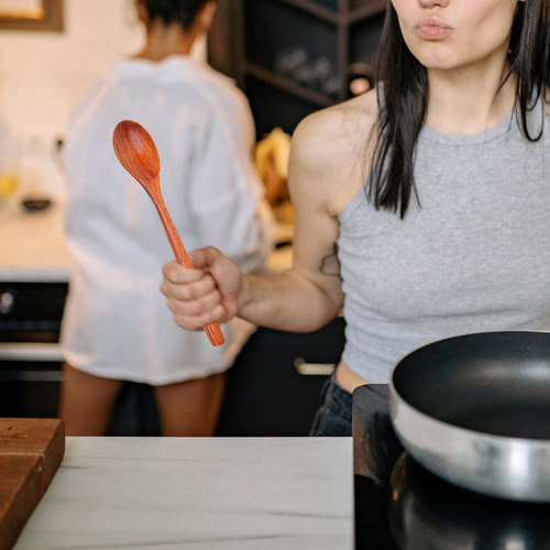Cucharas De Madera, 6 Cucharas De Sopa De Madera Para Comer