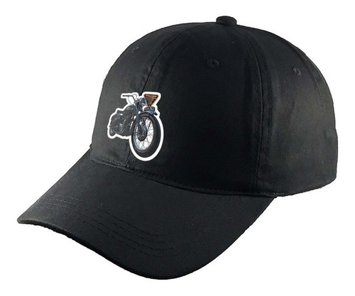 Gorra Clasica Algodón Negra Motos R26