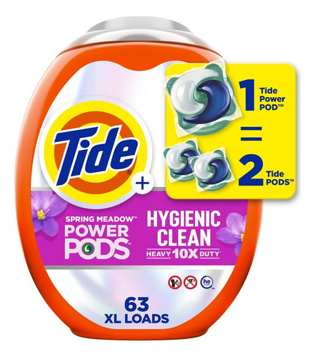 Tide Hygienic 10x Pods - Detergente Para Ropa 63 Unidades,