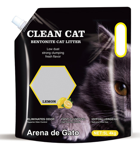 Arena Para Gatos Clean Cat X 4 Bultos De 4 Kg, 16 Kg Total