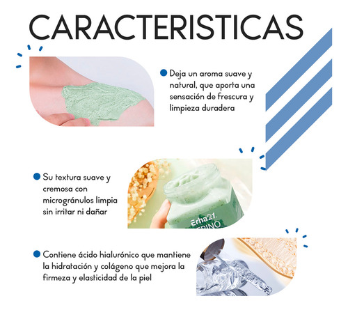 Exfoliante Corporal Diler De 350ml Fórmula Con Colágeno Y Ácido Hialurónico Para Piel Suave Limpia Y Revitalizada De Uso Diario O Semanal Aroma Pepino
