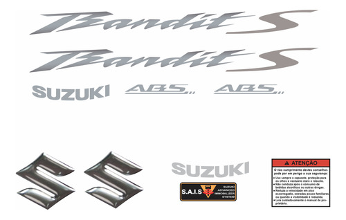 Kit Emblema Adesivo Suzuki Bandit 650s 2012 Szb60s1104 Fgc