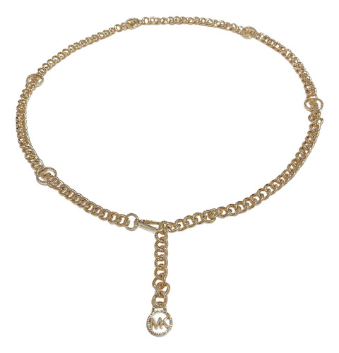 Cinto Michael Kors Cadena Metalica Dama 100% Color Dorado Diseño De La Tela Color Sólido Talla Grande/xl