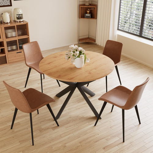 Hipihom Juego De Mesa De Comedor Redonda Extensible De 43.2