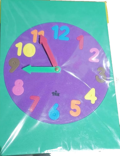 Juego Didáctico Reloj De Foamy De 21cm X 30 Cm