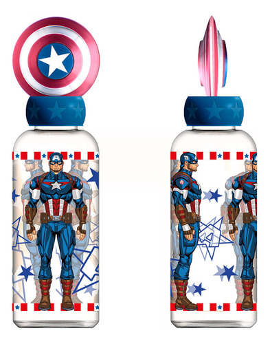 Botella 560ml Figura 3d Avengers Captain America