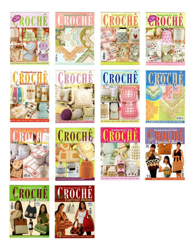 14 Revistas Trabalhos Em Crochê Banheiros Cozinhas Lote 3