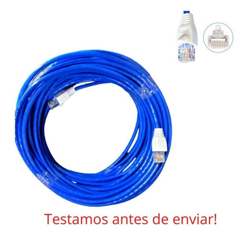 Imagem 2 de 5 de Cabo De Rede Ethernet/ 20 Metros/ Internet/ 1000mbps Rápido