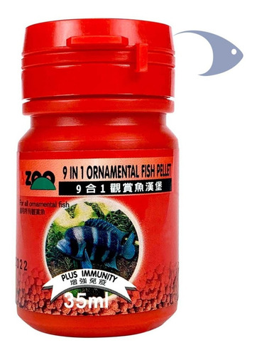 Azoo Alimento 9 En 1 Ornamental Fish Pellet 15g Acuario Pece