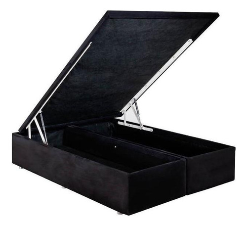Base Baú Camurça Preto Casal (138x188x39) - Ortobom