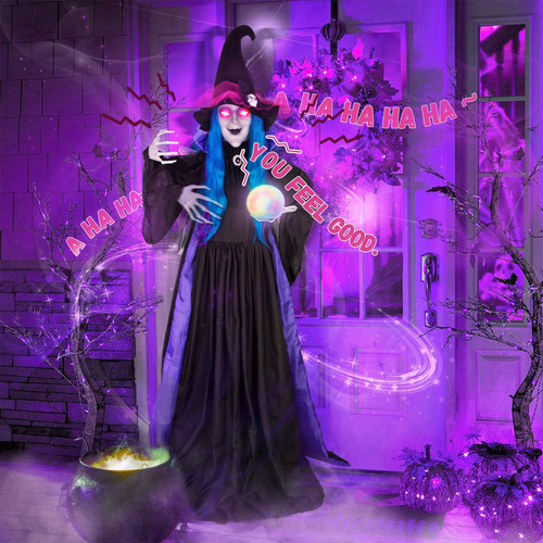Bruja Adivinadora De Pie Animatrónica De Halloween 72
